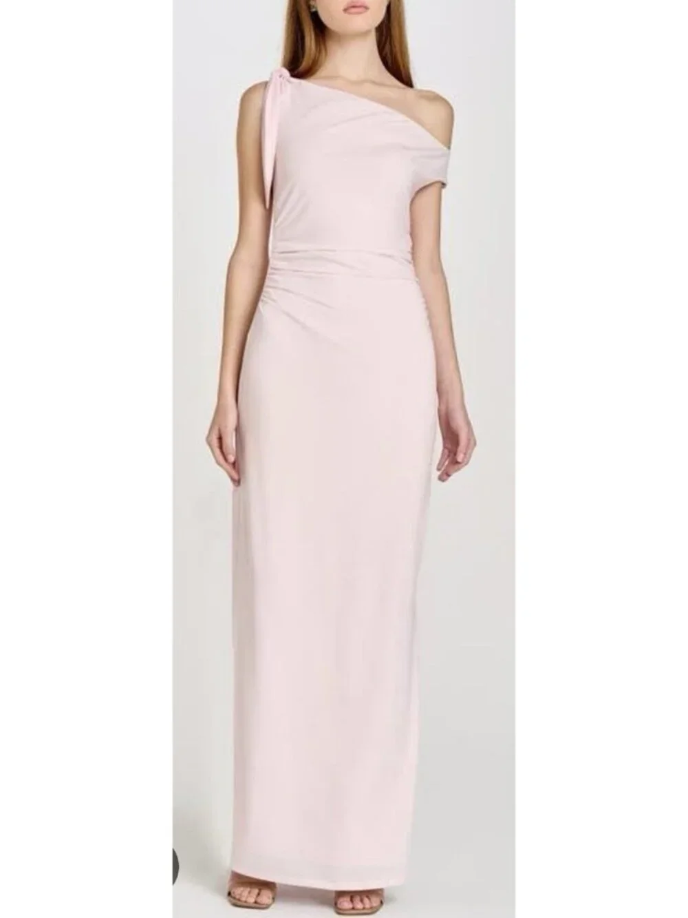 Wayf XL Ballet Pink One-Shoulder Long Formal Party Wedding Guest Gown NEW $128